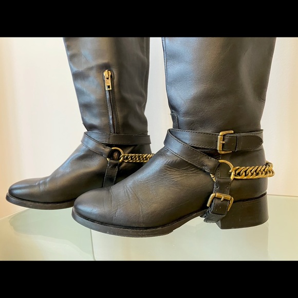 Alexander McQueen Tall Riding Boots black chain - Picture 8 of 13